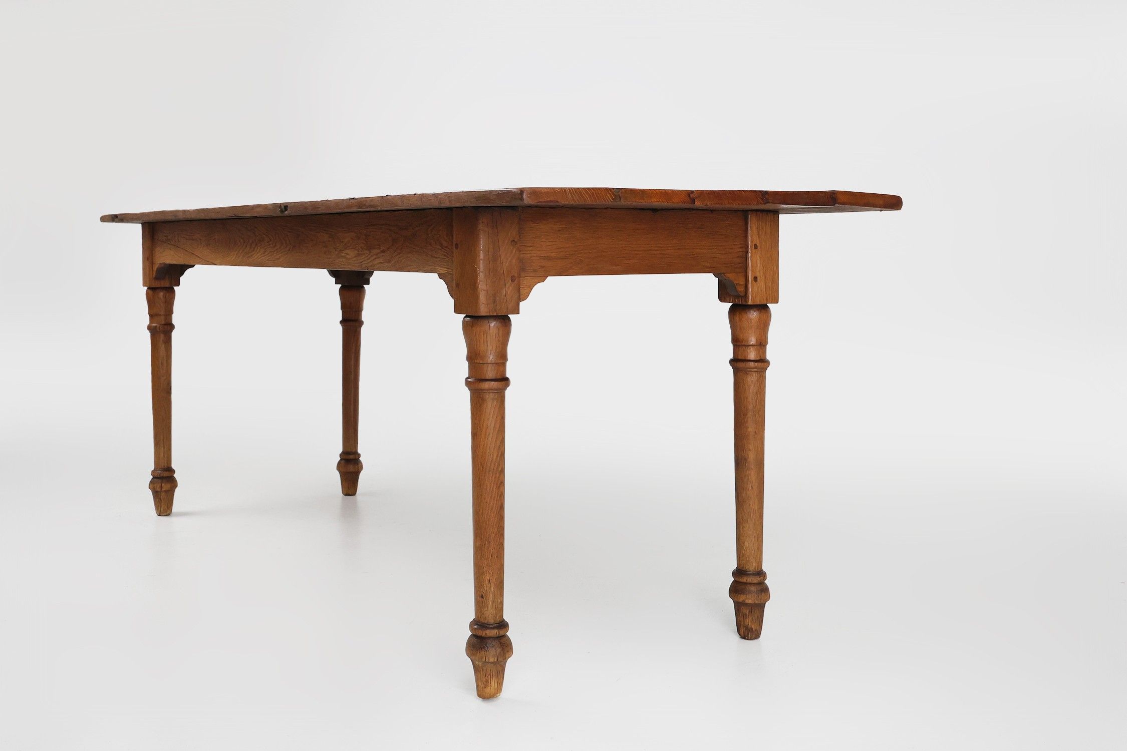 Rustic farmhouse table in oak wood, France ca. 1850thumbnail